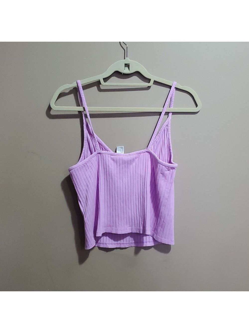 Divided H&M Lavender Ribbed Crop Top Size Large - Picture 3 of 5